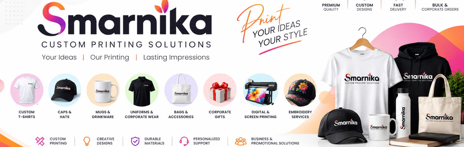 Smarnika Custom Printing Solutions Banner